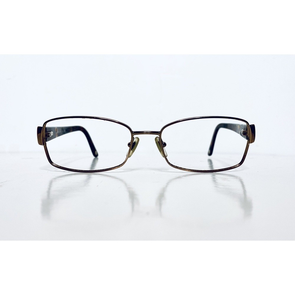 Versace Rose Gold Metal Rectangular Glasses Tortoise Temple Italy MOD 52 16 135